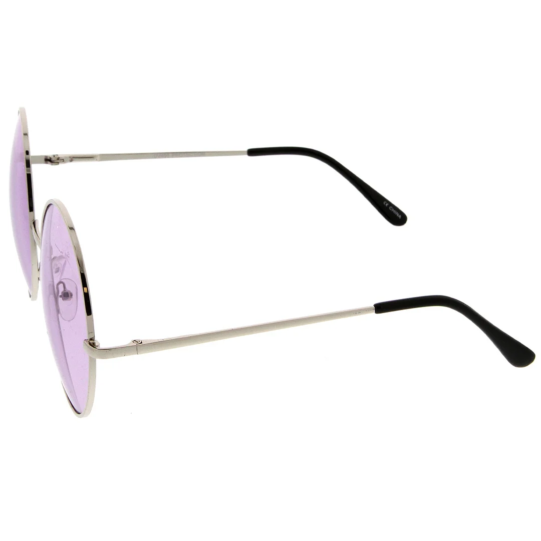 Super Oversize Slim Temple Colorful Lens Round glasses 61mm