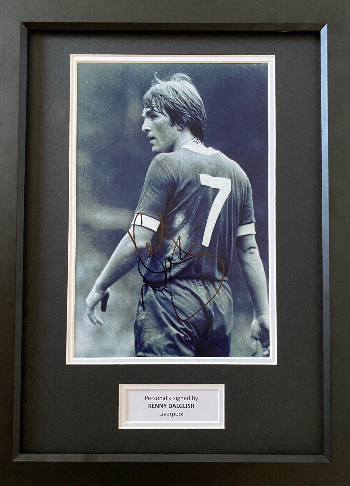 Kenny Dalglish Hand Signed 12x8 Liverpool Photo Poster painting In A3 Wooden Frame Display