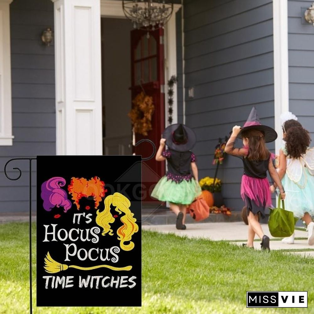 Sanderson Sisters Themed Garden Flag For Halloween Decoration