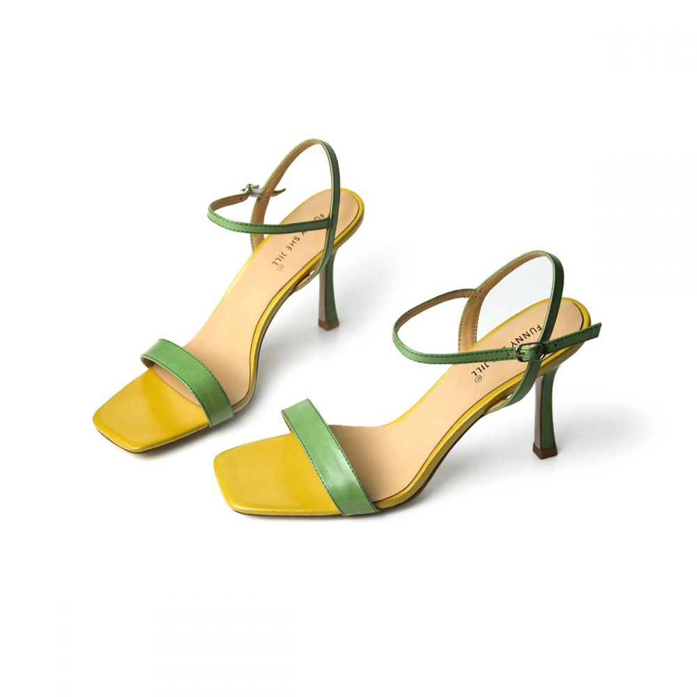 Comfort Sandals Square Toe Heels Kitten Heel Shoes