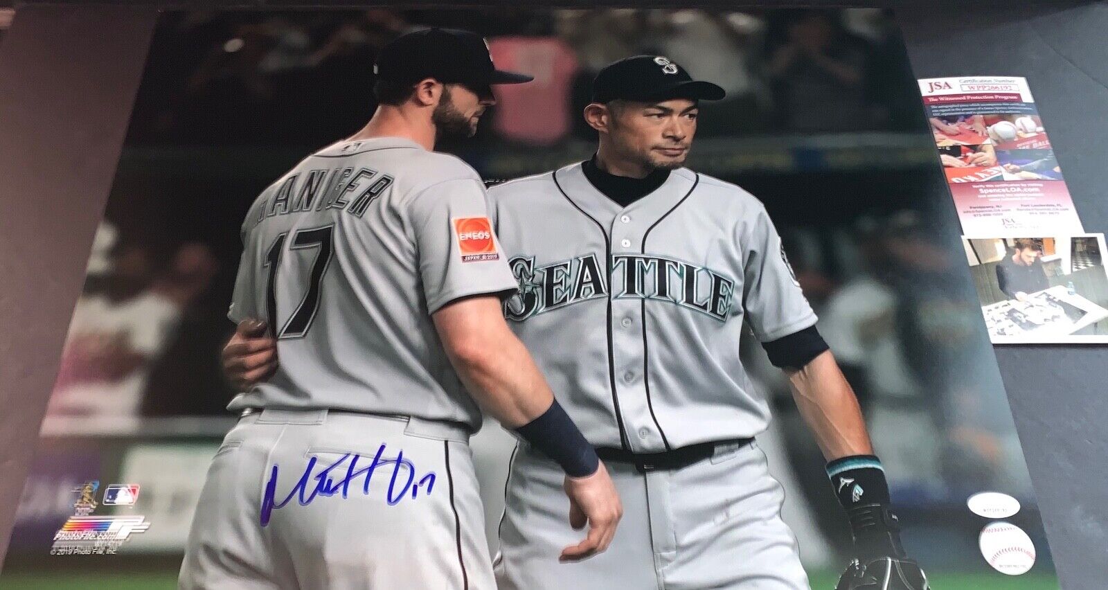 Mitch Haniger Mariners Autographed Signed 16x20 Photo Poster painting JSA WITNESS COA ICHIRO