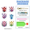 (US Local)6Pcs Acrylic Double Sided Cross Flower Diamond Painting Keychain for Bag Decor