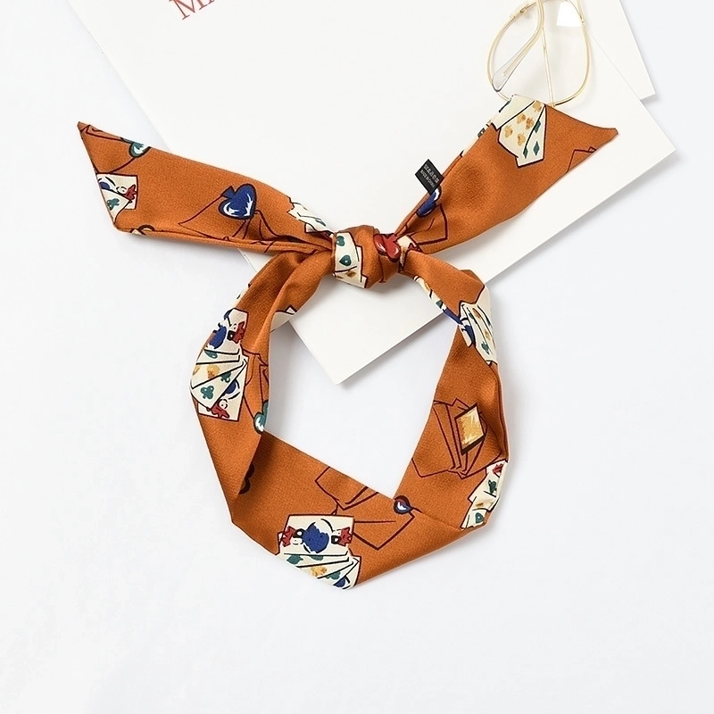 Women’s Sweet Polka Dots Heart Shape Satin Printing Silk Scarves