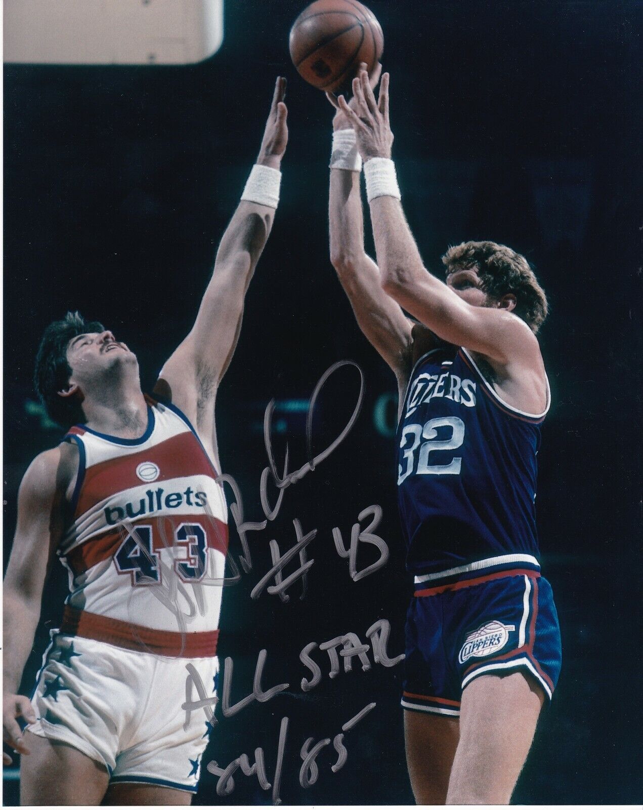 JEFF RULAND WASHINGTON BULLETS 84/85 ALL STAR ACTION SIGNED 8x10