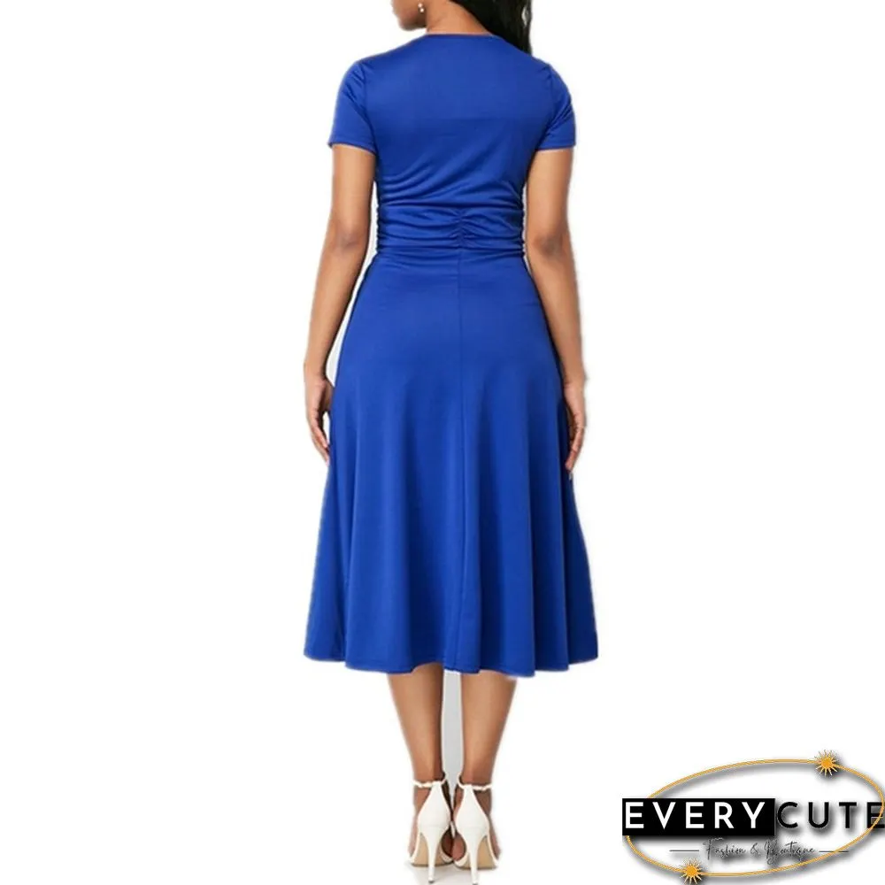Best Selling Fashion Women's Chic Large Size Asymmetric Hem Evening Dress Mini Dress