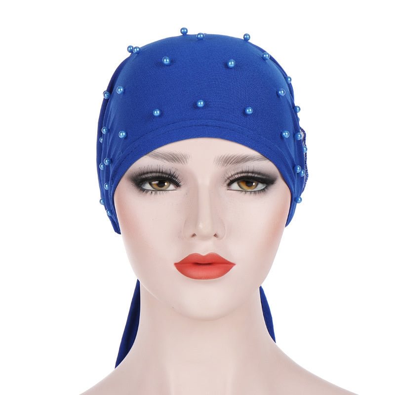 Women's Beads Flowers Muslim Turban Hat Cap