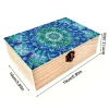 Mandala DIY Diamant Kunst Aufbewahrungsbox aus Holz mit Verschluss Schreibtisch-Organizer