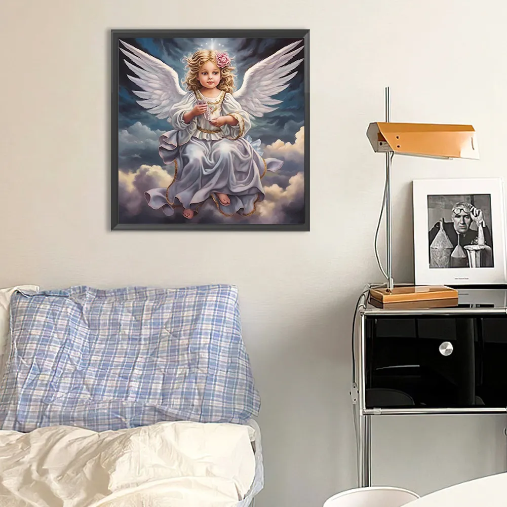 Diamond Painting - Full Round Drill - Angel Girl(Canvas|30*30cm)