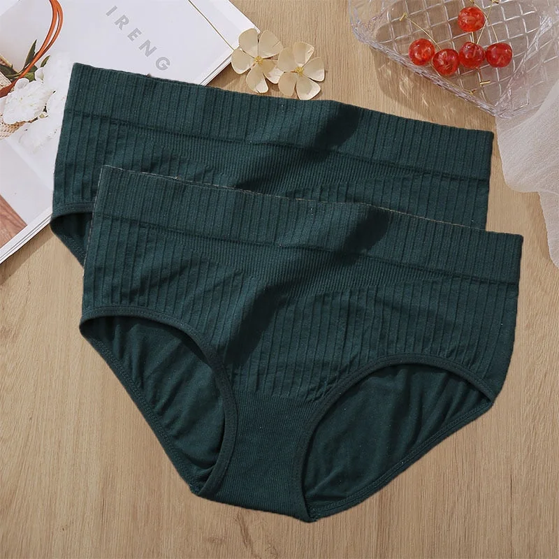 2PCS Panties Set Bodyshaper Panties Women's Underwear Sexy Briefs Female Underpants Seamless Pantys Intimates Lingerie 8 Colors