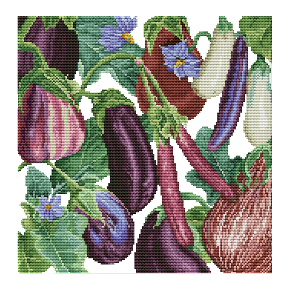 

Eggplant - 14CT Stamped Cross Stitch - 38*38CM, 501 Original