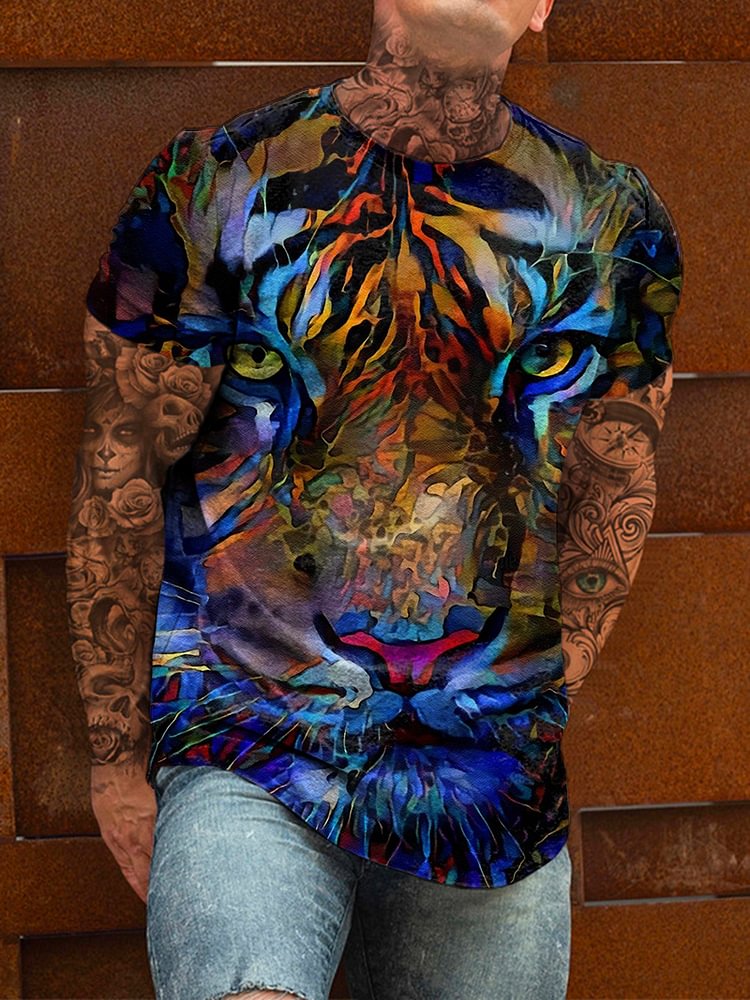 Men's fashion casual fun printed T-shirt