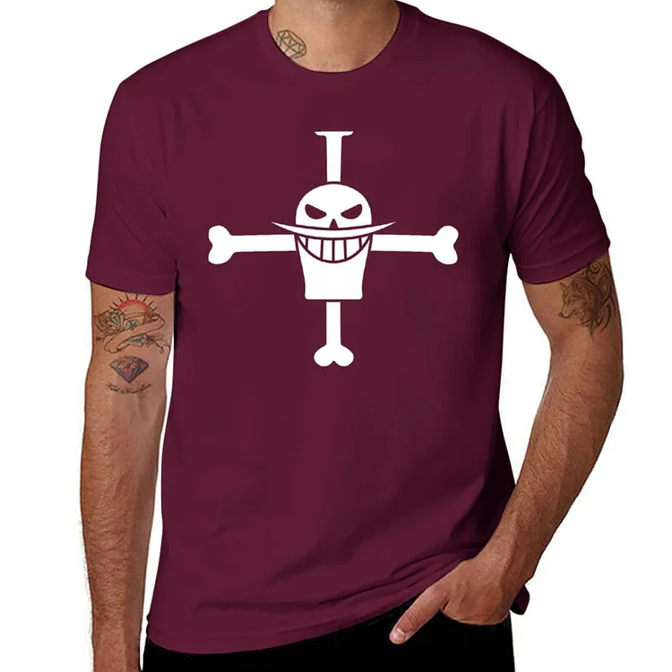 Kakacloud New Whitebeard Pirates Jolly Roger T-Shirt sweat shirts customized t shirts tops summer clothes mens graphic t-shirts