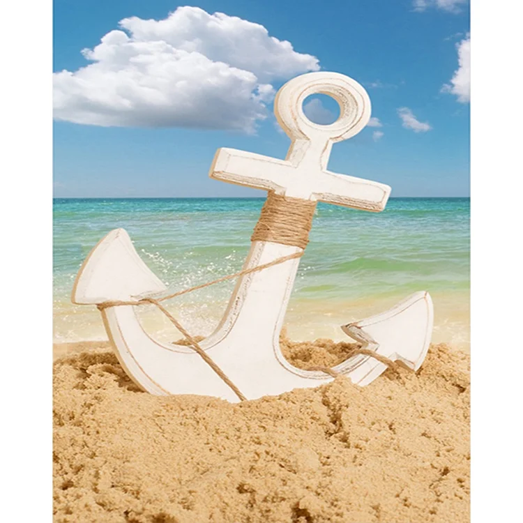 Anchor On The Beach - Painting By Numbers - 40*50CM gbfke