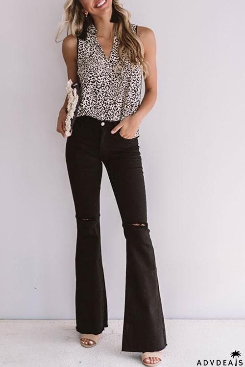 Broken Hole Flares Jeans