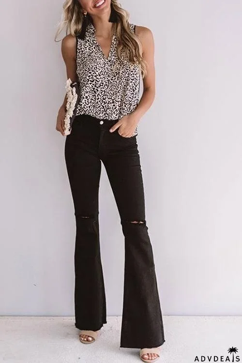 Broken Hole Flares Jeans