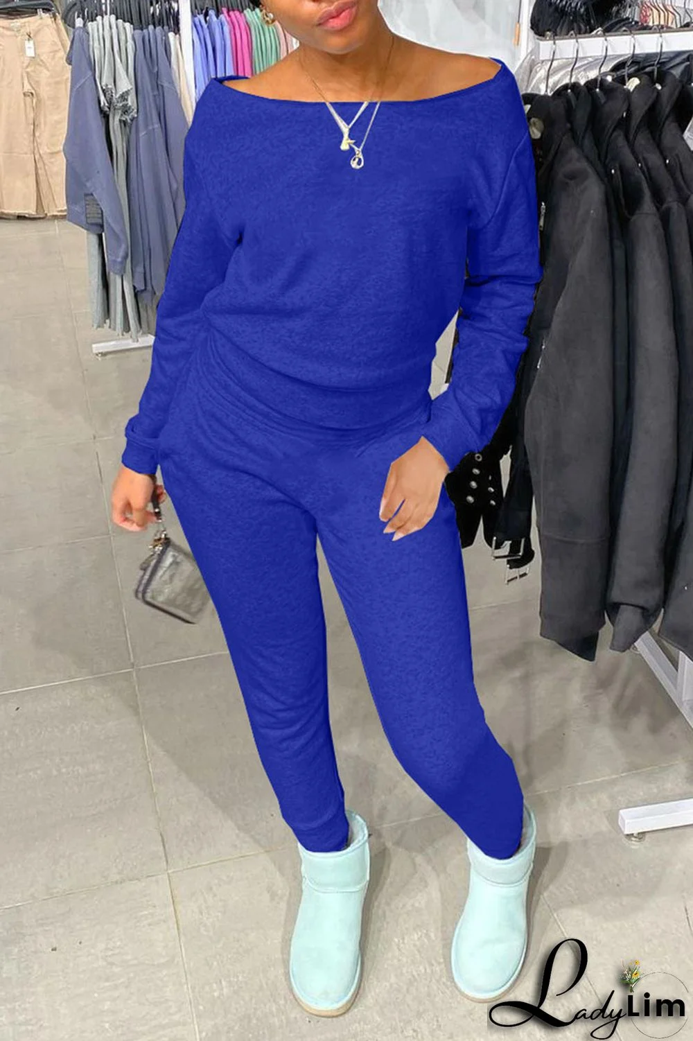 Grey Casual Solid Patchwork O Neck Long Sleeve Two Pieces