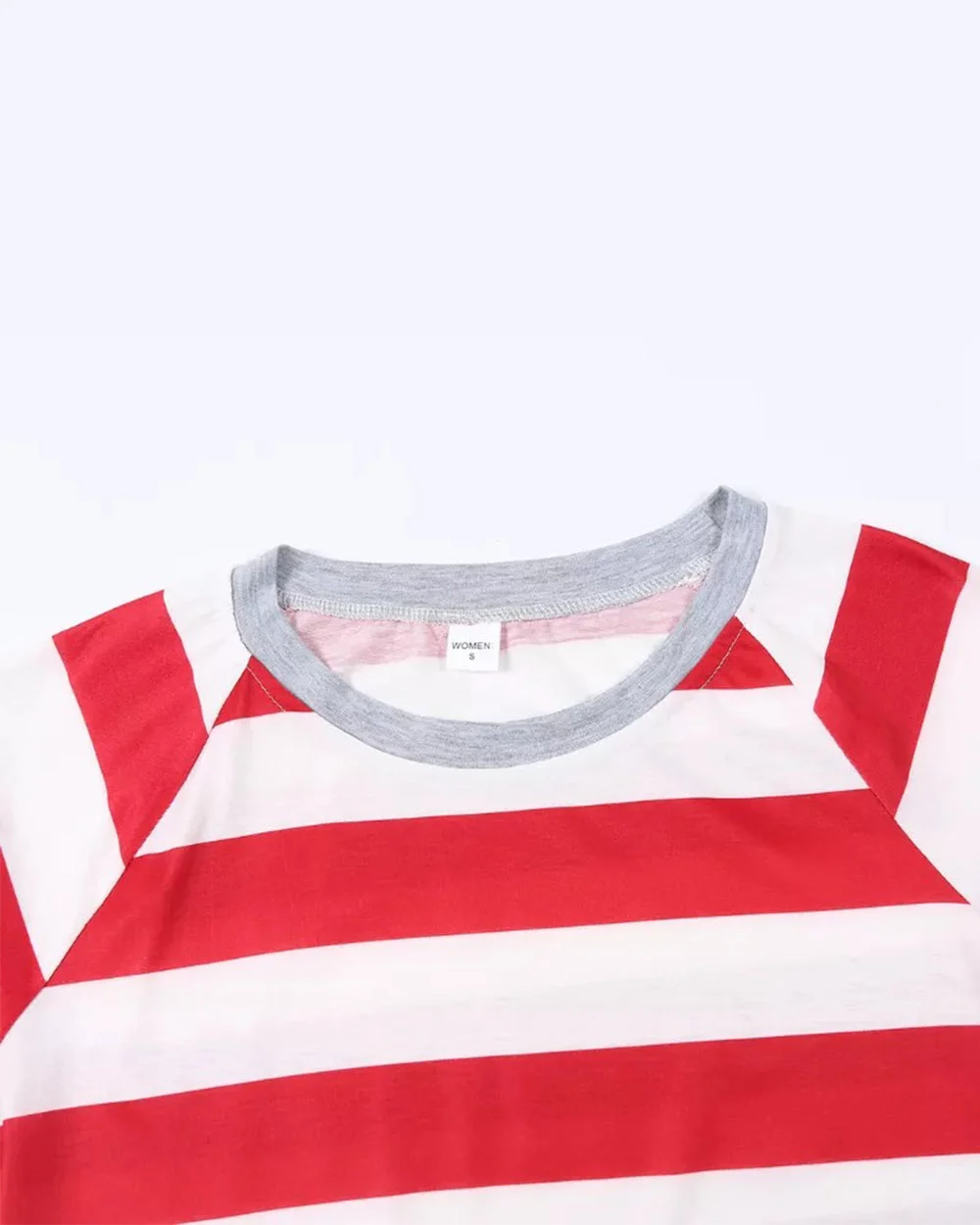 Red White plaid print Christmas family pajamas