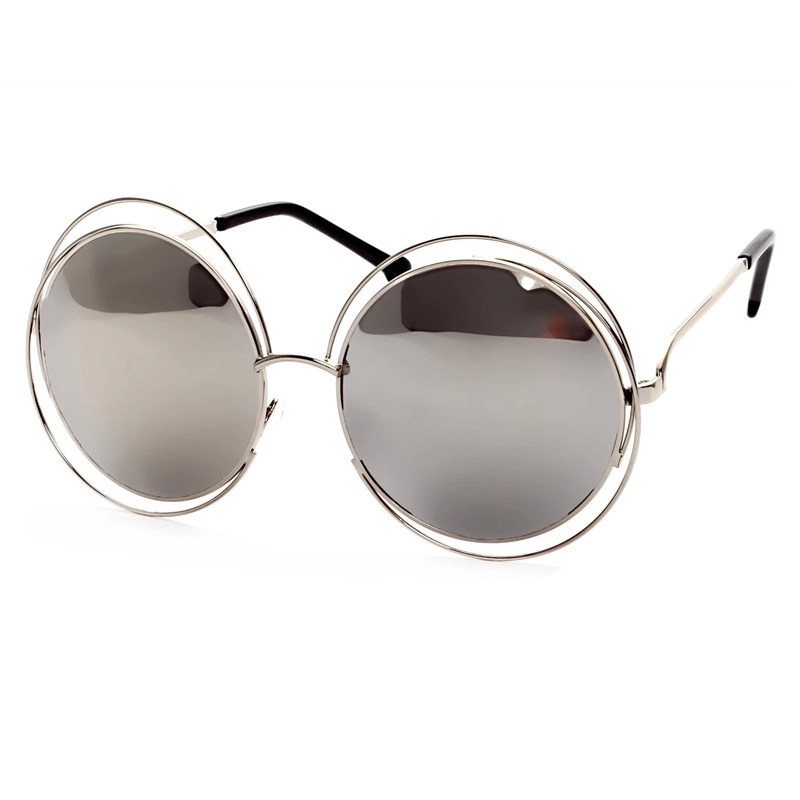 Sweet Solid Color Ac Round Frame Full Frame Women’s Sunglasses