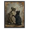 Black Cat And Skull-14CT Stamped Cross Stitch 30*40cm/11.81*15.75in