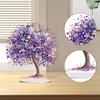 Diamond Painting Acrylic Purple Flower Tree Diamond Painting Desktop Decors for Beginner