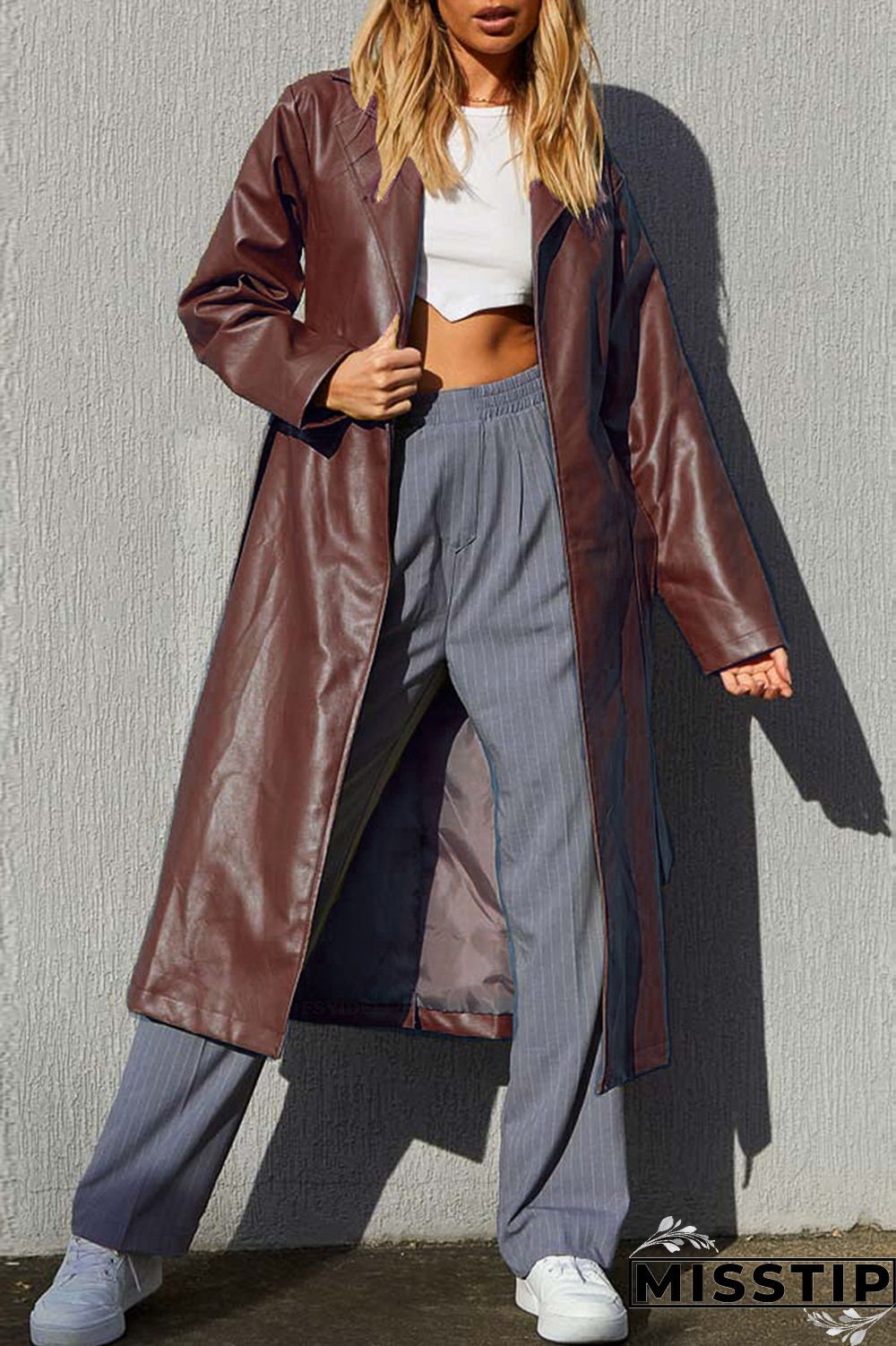 Black Elegant College Solid Solid Color Turn-back Collar Outerwear