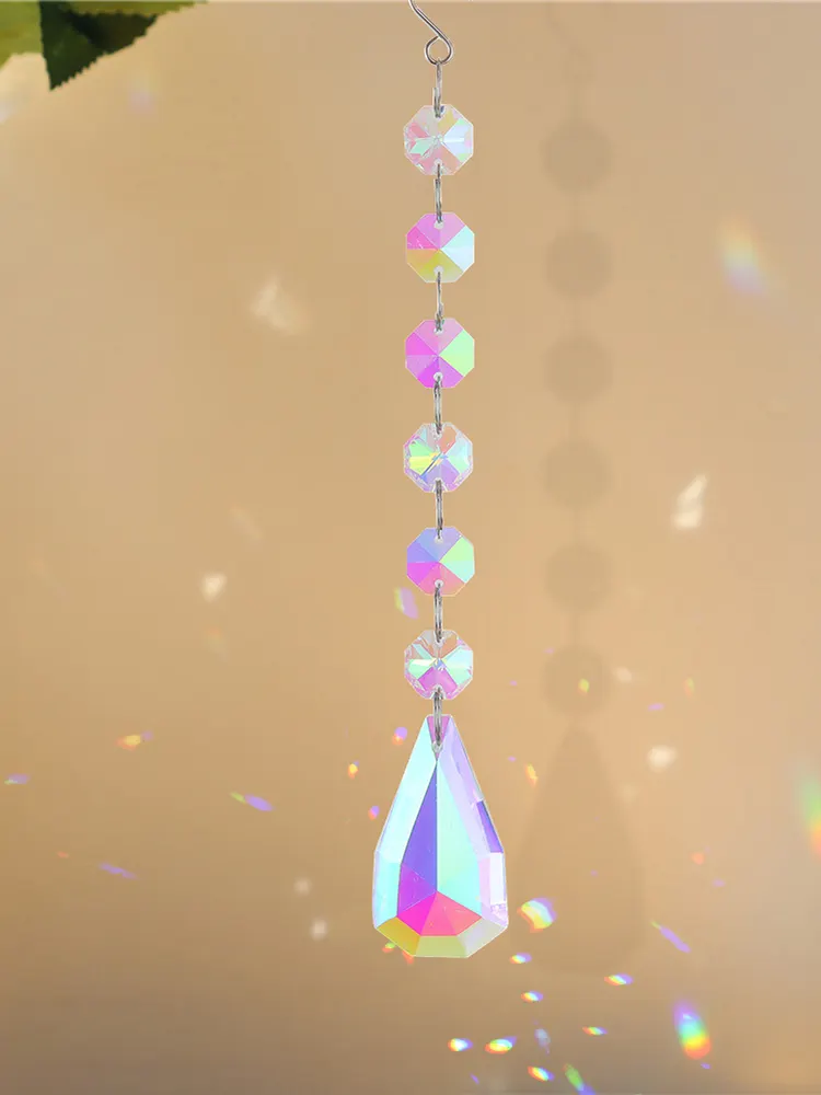 Crystal Wind Chimes Ornament AB Color Beads Hanging Pendant Kids Room Decor