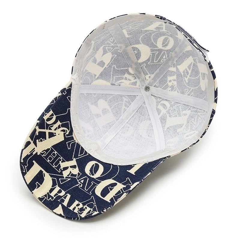 Unisex Basic Color Block Printing Flat Eaves Baseball Cap