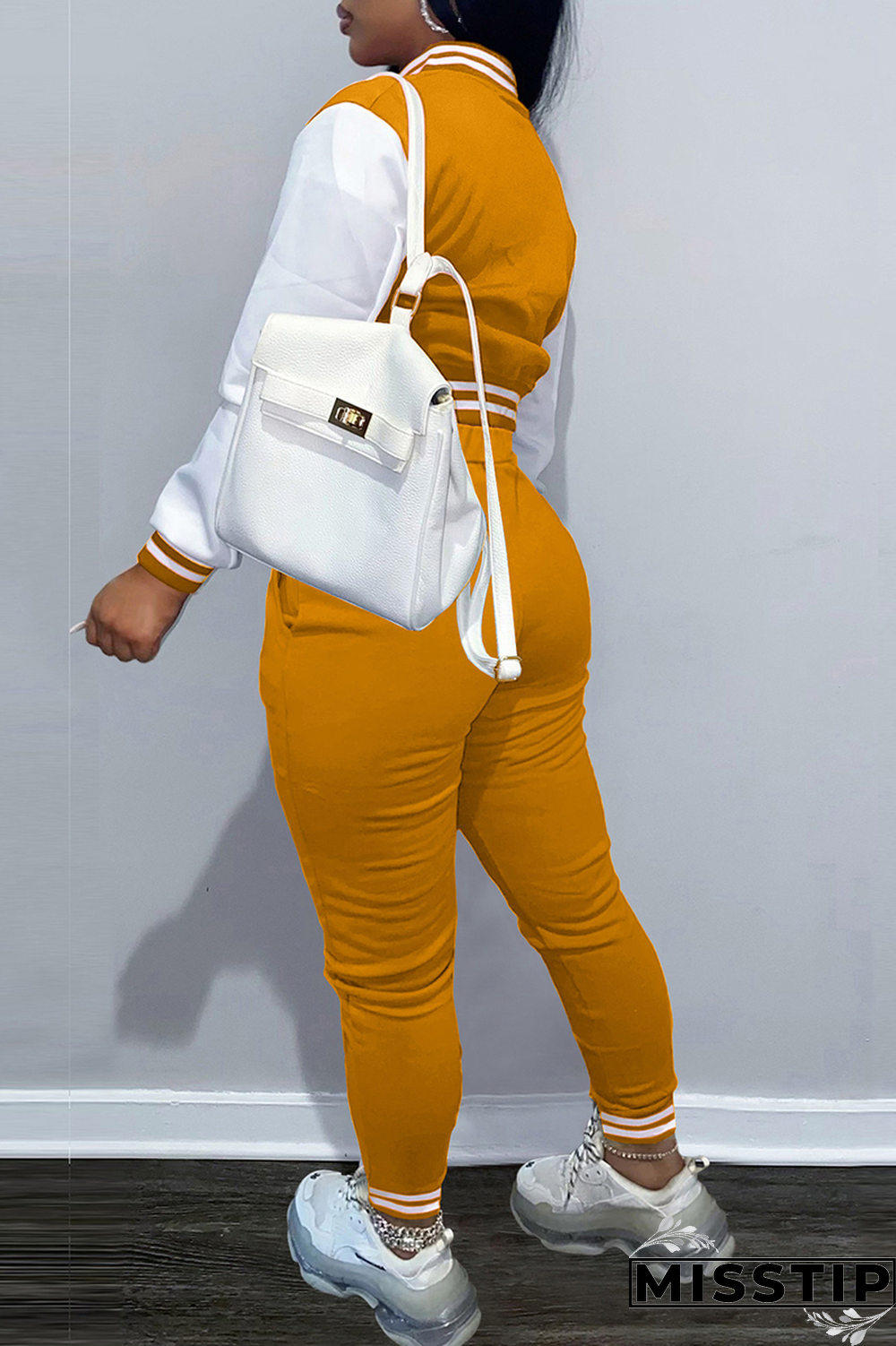 Army Green Street Print Buckle Cardigan Collar Long Sleeve Two Pieces