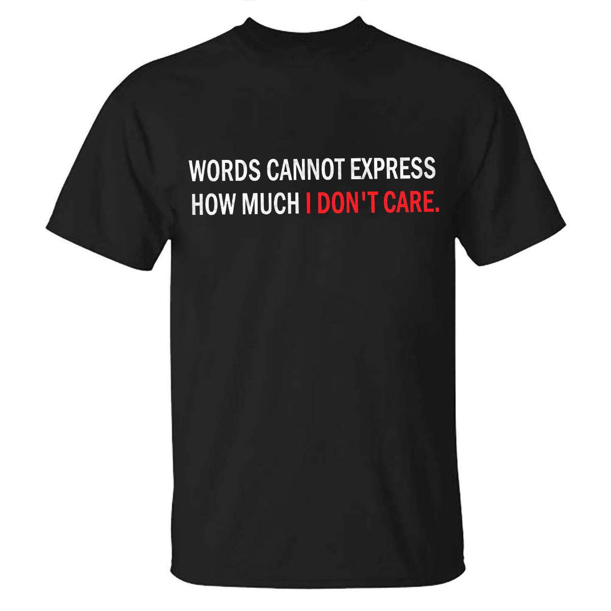 Livereid Words Cannot Express How Much I Don't Care Printed T-shirt - Livereid