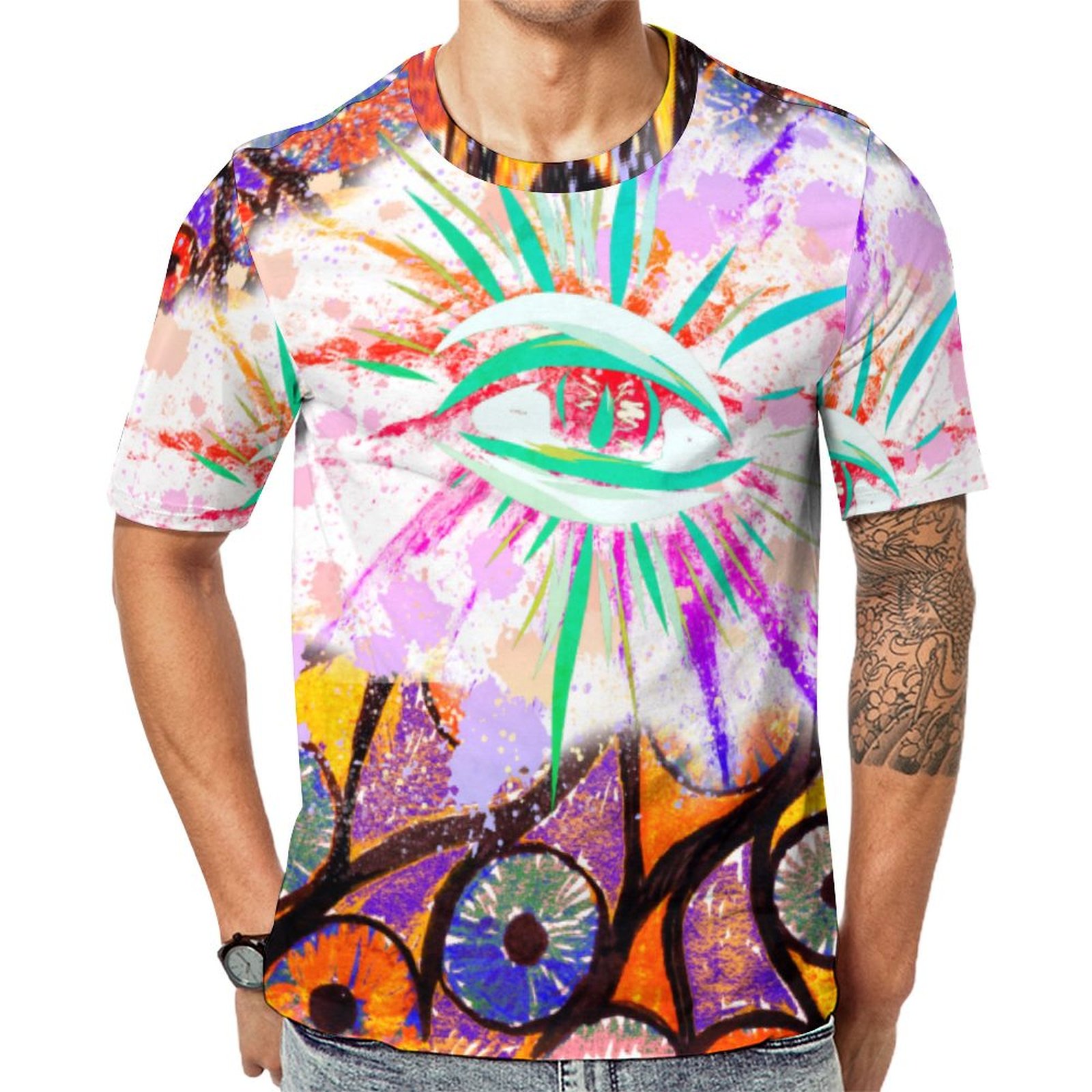 Wise Eye Mage Short Sleeve Print Unisex Tshirt Summer Casual Tees for Men and Women Coolcoshirts