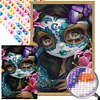 >SALE<5D DIY Full Round Drill Partial AB Diamond Painting Devil Mask Doll Decor45x65cm