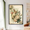 (Big Size) Bunny With Flowers - 11CT Stamped Cross Stitch 40*60cm/15.75*23.62in