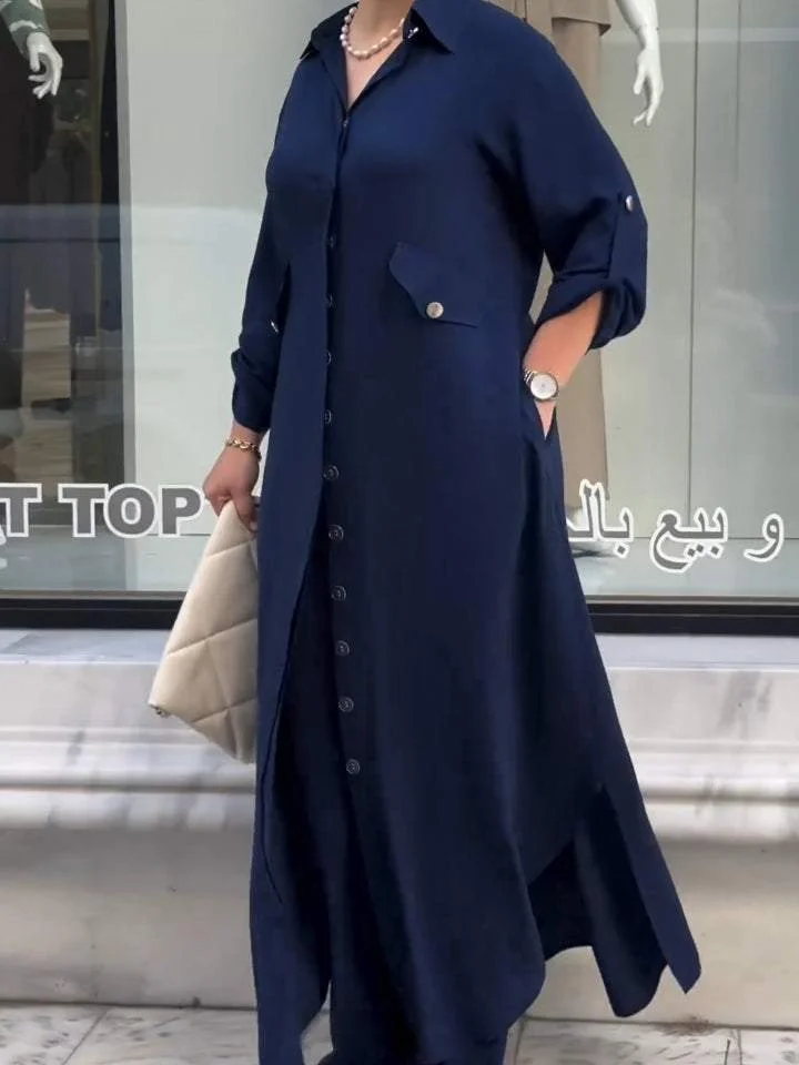 Women's Casual Pants Shirt Set Two Piece