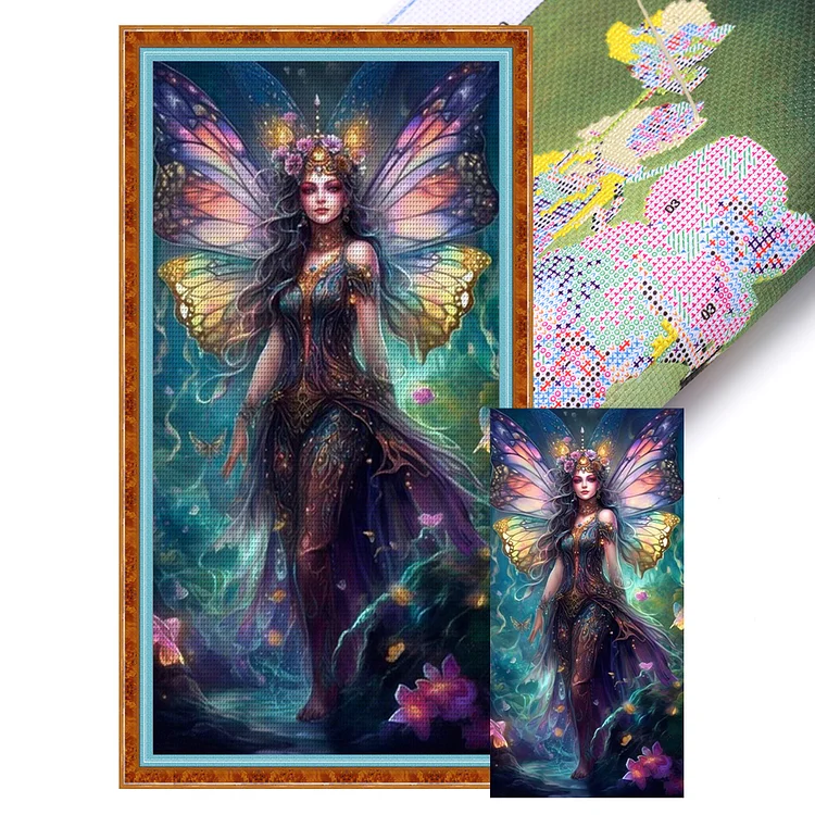 Butterfly Fairy 11CT Stamped Cross Stitch 50*100CM