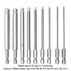 9pcs Magnetic Hex Head Allen Wrench Drill Bit Set S2 Steel Metric Hex Bits Set