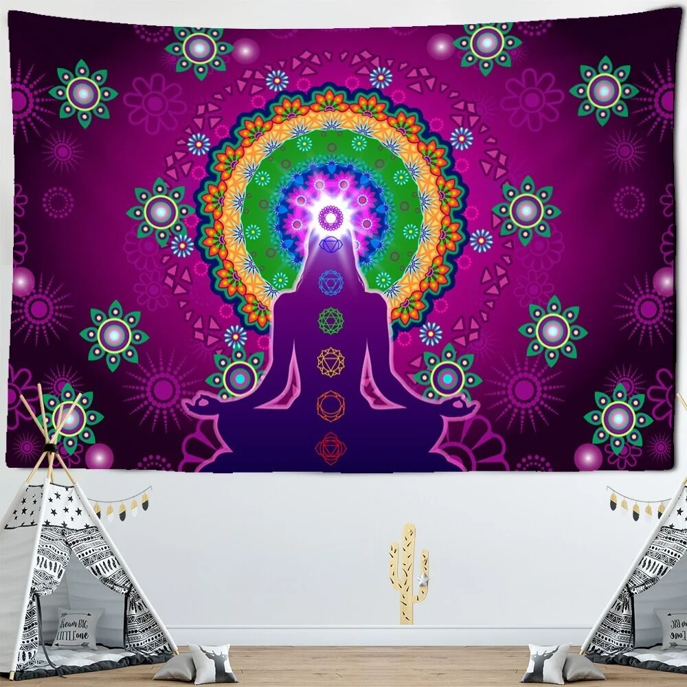 God Image Mandala Sun And Moon Tapestry Art Wall Hanging Hippie Wall Rugs Dorm Decor Blanket Home Decor TapestryTarot Sun Moon