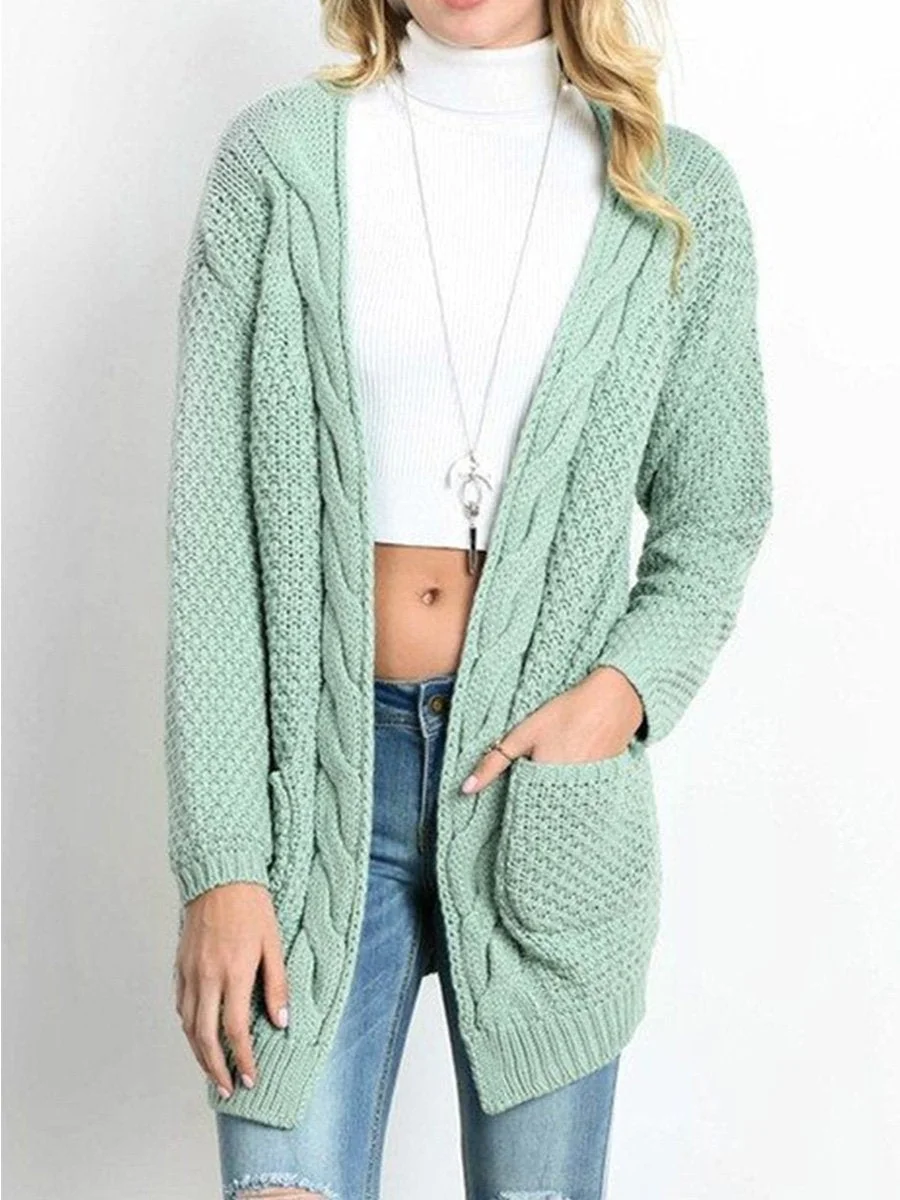 Solid Color Knitting Sweater Cardigan