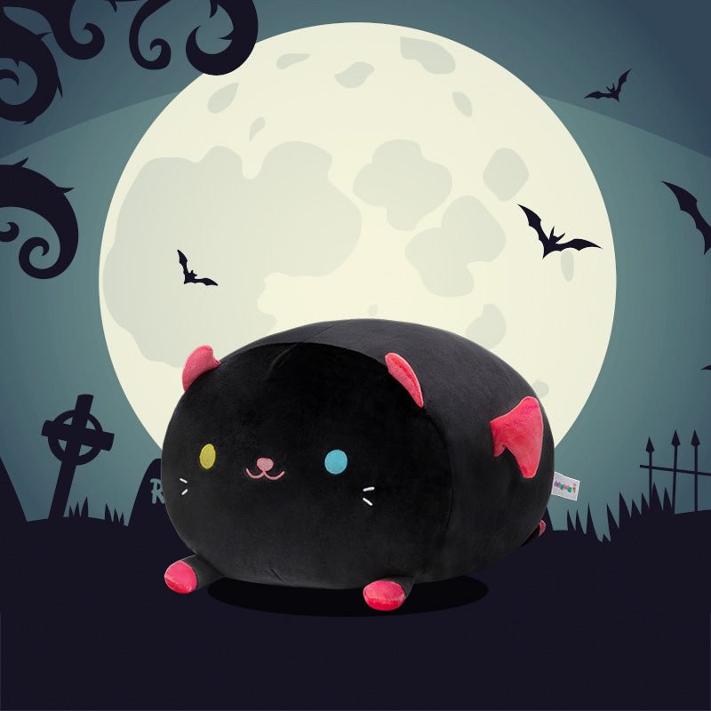 Halloween Peluche Axolotl Noir Chaton Oreiller en Peluche Animaux Pour Bebe et Adulte