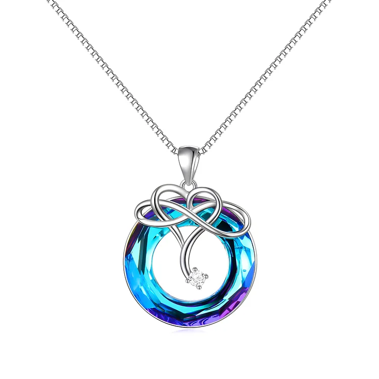 For Daughter - S925 I Love You until Infinity Runs Out Crystal Infinity Necklace