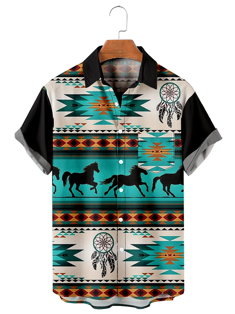 Vintage Men's Vintage Nomadic Pattern Casual Shirt