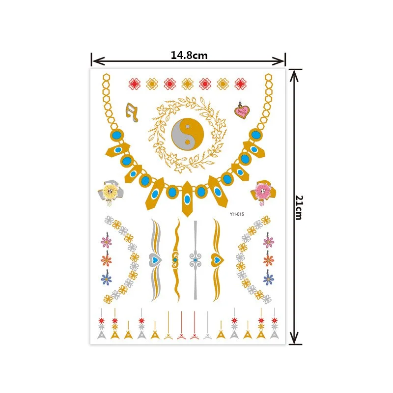 Hot bronzing tattoo stickers waterproof sweat not easy to smudge bronzing temporary tattoo stickers fashion tattoo stickers