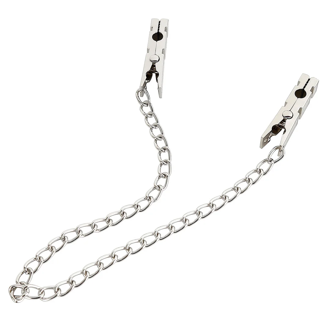 Metal Nipple Clamps With Metal Chain - Rose Toy