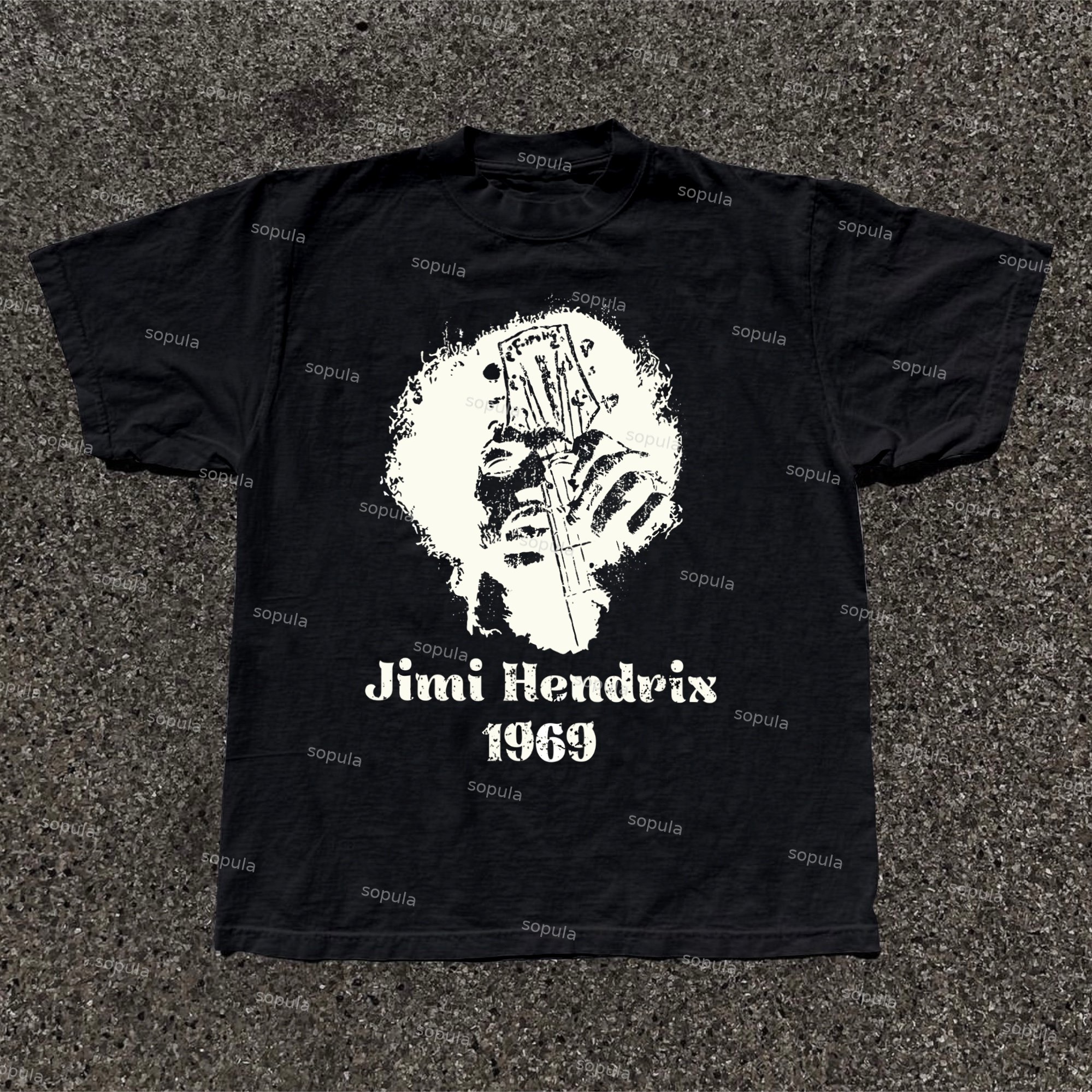 Sopula Music & Singer Portrait-Jimi Hendrix- Print Graphic Cotton T-Shirt - SOPULA
