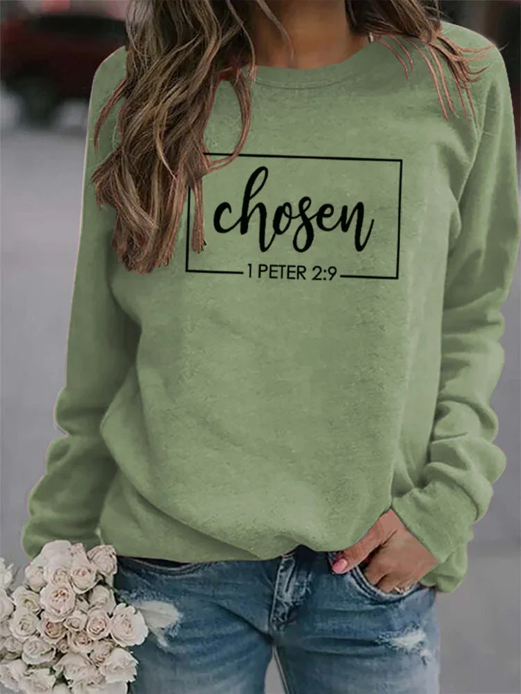Casual O-Neck Long Sleeve Letter Print Sweatshirt