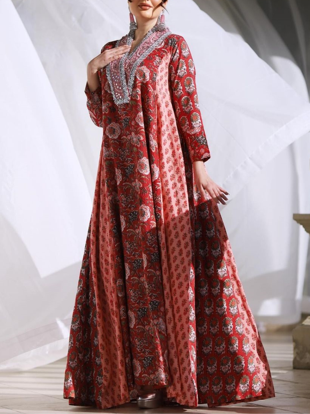 Retro and Elegant V-neck Loose Dress | Oxredo Shop Ramadan Sale
