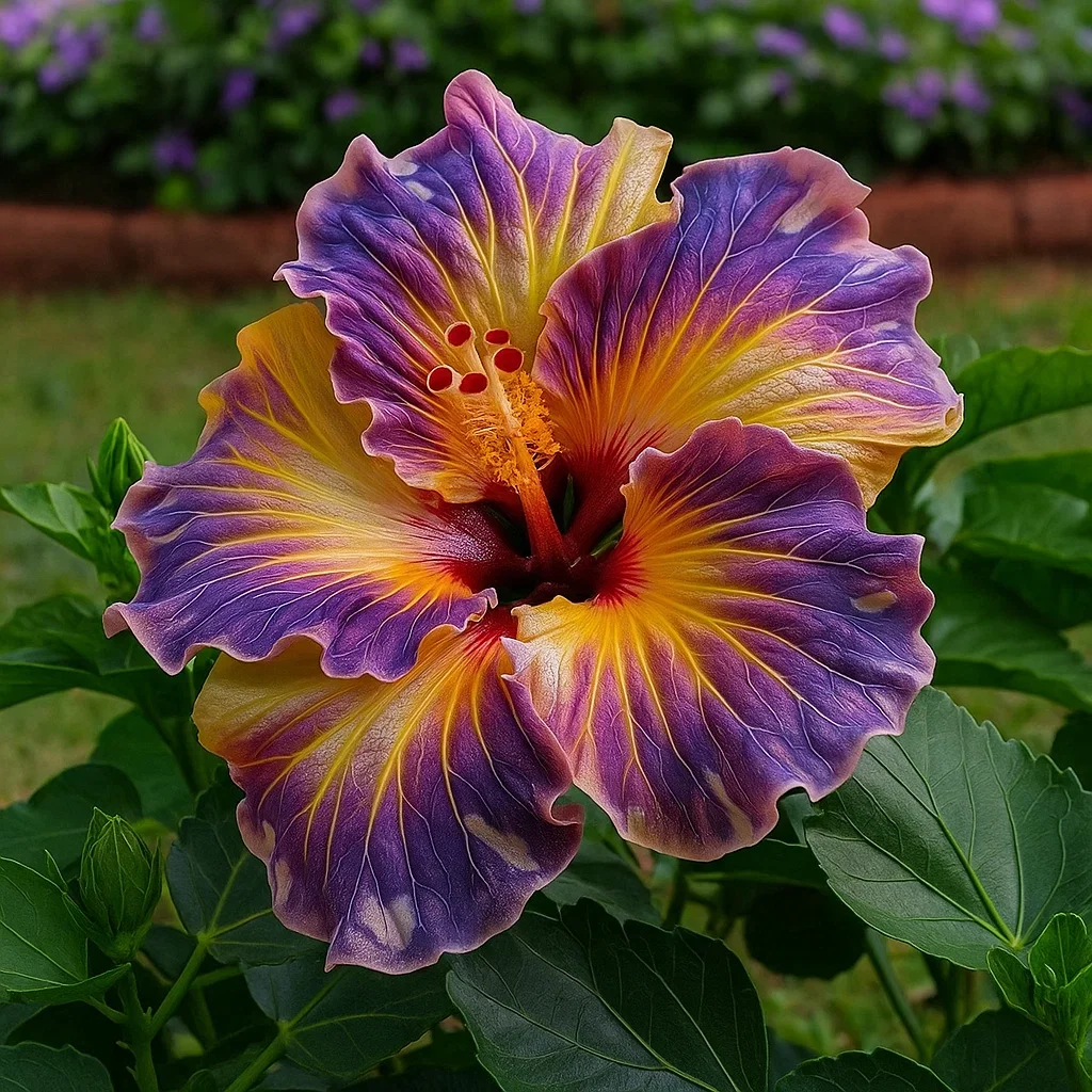 Purple and Yellow-Double Hibiscus Bulbs