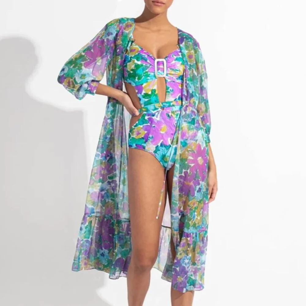 2022 New One Piece Swimsuit Women Swimwear Beach Tunic Cotton Beach Cover Up Beach Dress Cover Up Beachwear Pareo Sarong