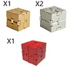 Stress Relief Toy Premium Metal Infinity Cube Portable Decompresses Relax Toys for Children Adults
