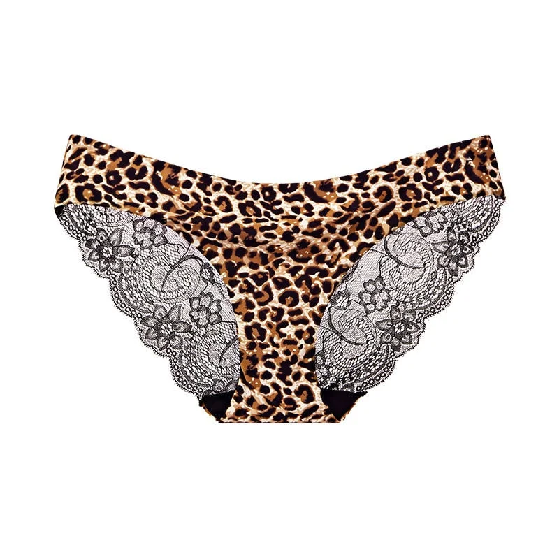 1 Pcs Leopard Panties Underwear For Woman Seamless Lace Sexy Underwear Female Plus Briefs Underwear Woman Lace Sexy New BANNIROU