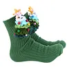 3D Knit Socks Funny Warm Cute Socks Double Layer Hand Crocheted Sock Middle Tube Socks for Autumn/Winter for Men & Women